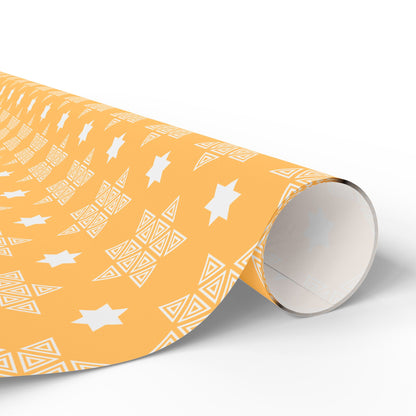 Gold Star of David Hanukkah Wrapping Paper