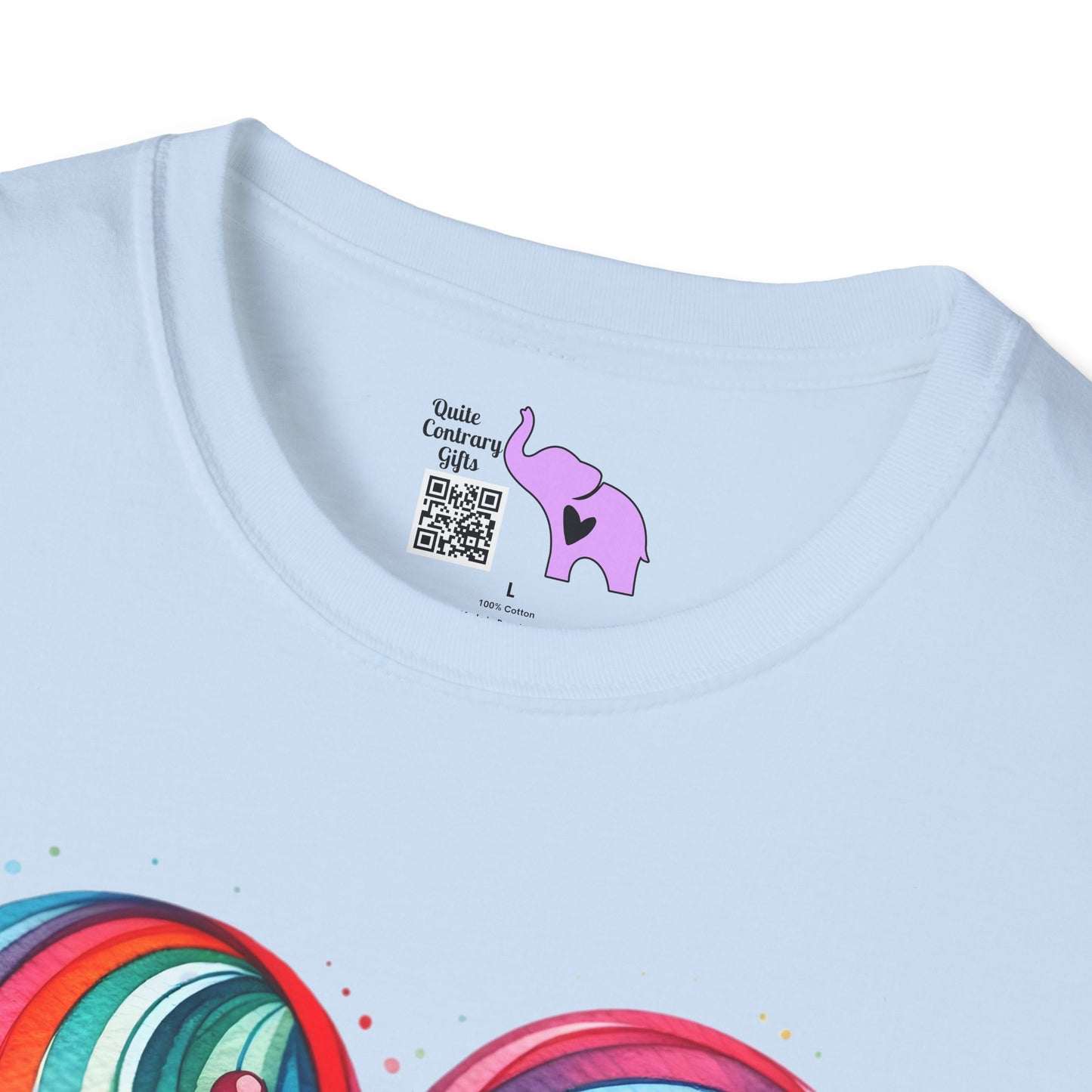 Blushing Rainbow Heart Adult T-shirt