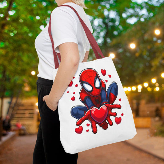 Valentines Spiderman Canvas Tote Bag
