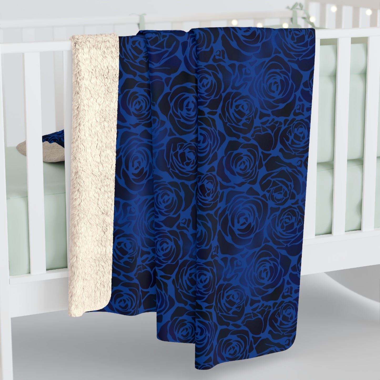 Nocturne Roses Sherpa Fleece Blanket