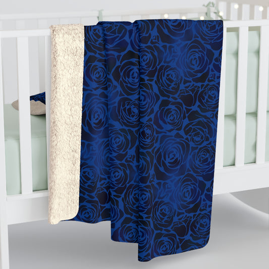 Nocturne Roses Sherpa Fleece Blanket