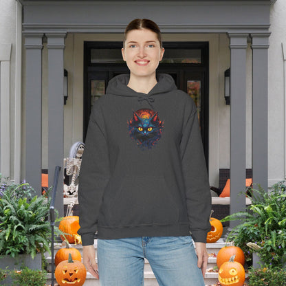 Creepy Black Cat 12 Heavy Blend™ Hooded Sweatshirt