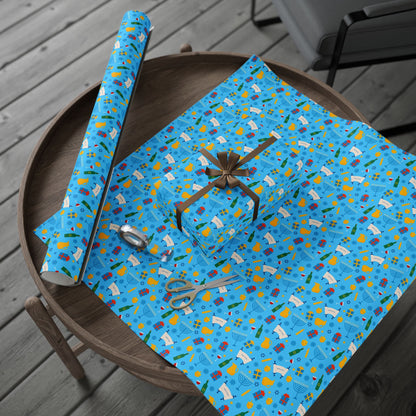 Illuminated Symbols Hanukkah Wrapping Paper
