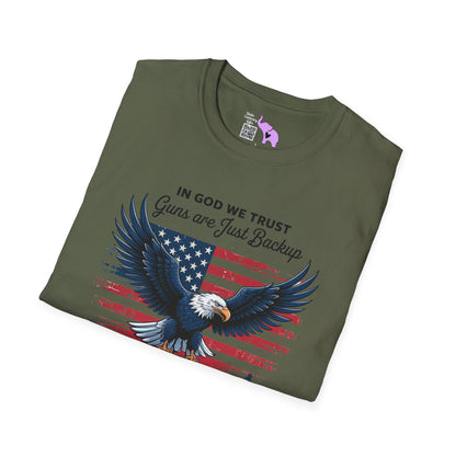 In God We Trust Guns Are Just Backup Adult T-shirt