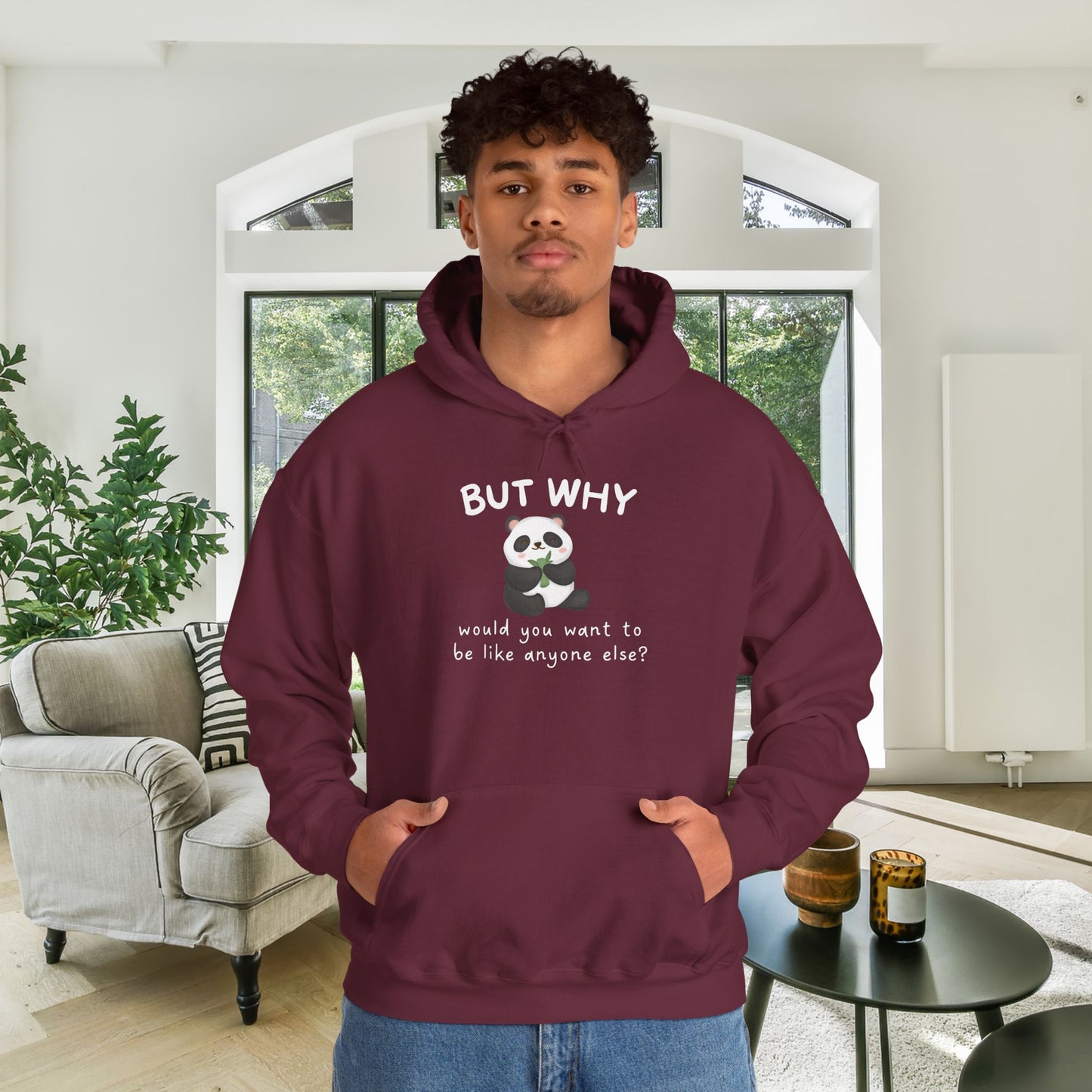 But Why Would You Want to be Like Anyone Else Panda Heavy Blend™ Hooded Sweatshirt