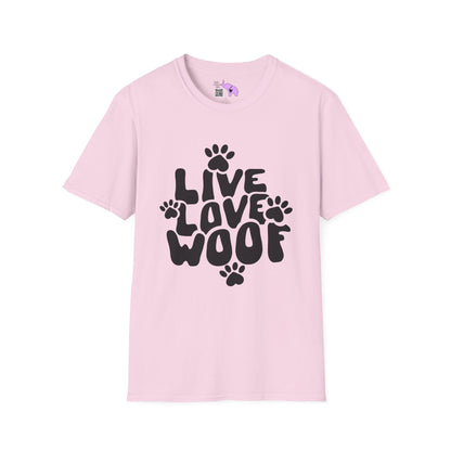 Live Love Woof Adult Tshirt