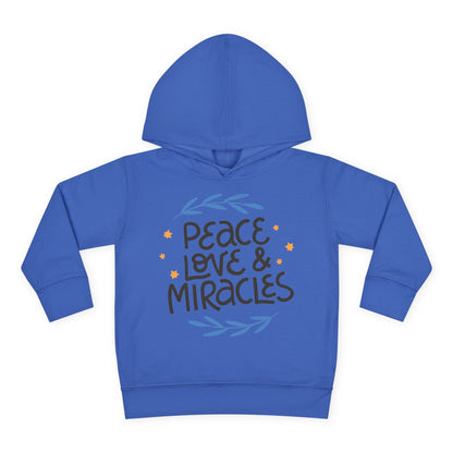 Hanukkah Peace Love & Miracles 2 Toddler Pullover Fleece Hoodie