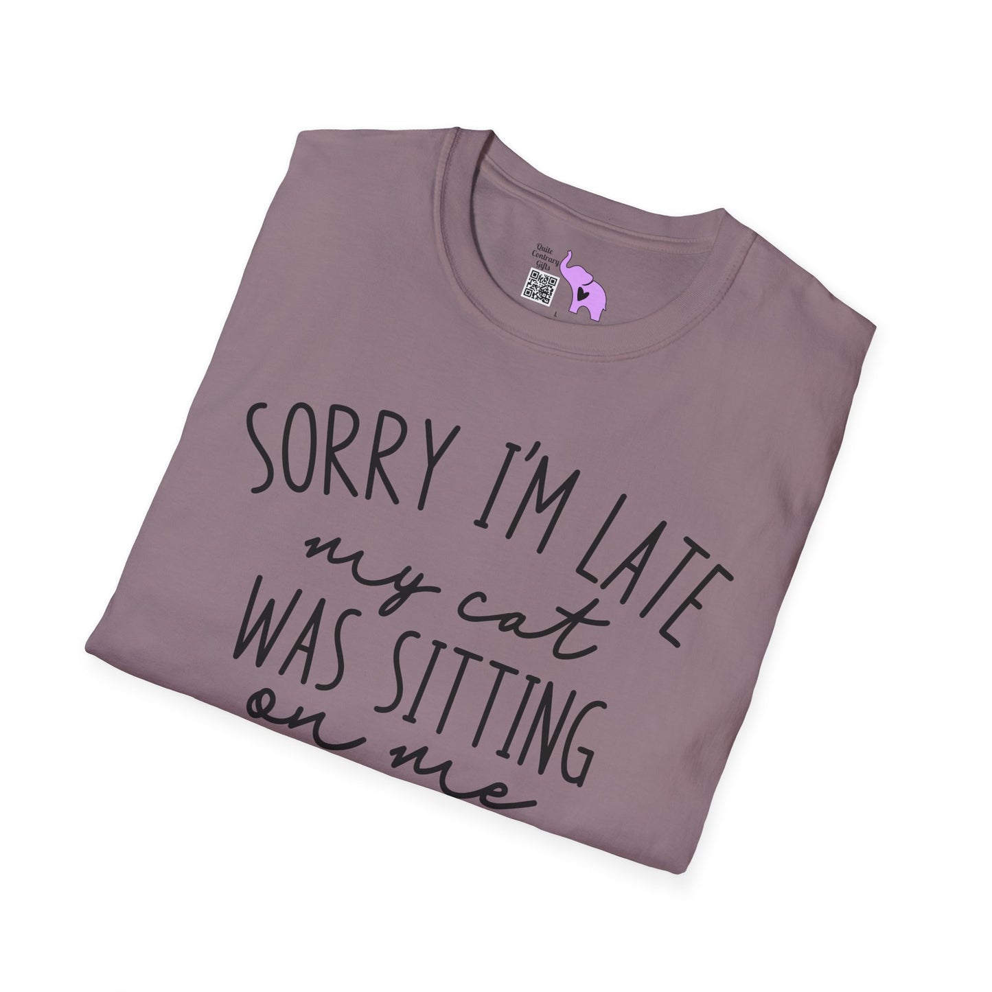 Sorry I'm Late My Cat Was Sitting On Me Adult T-shirt