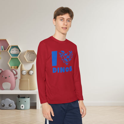 I Love Dinos (Dino Heart) Youth Long Sleeve Tee