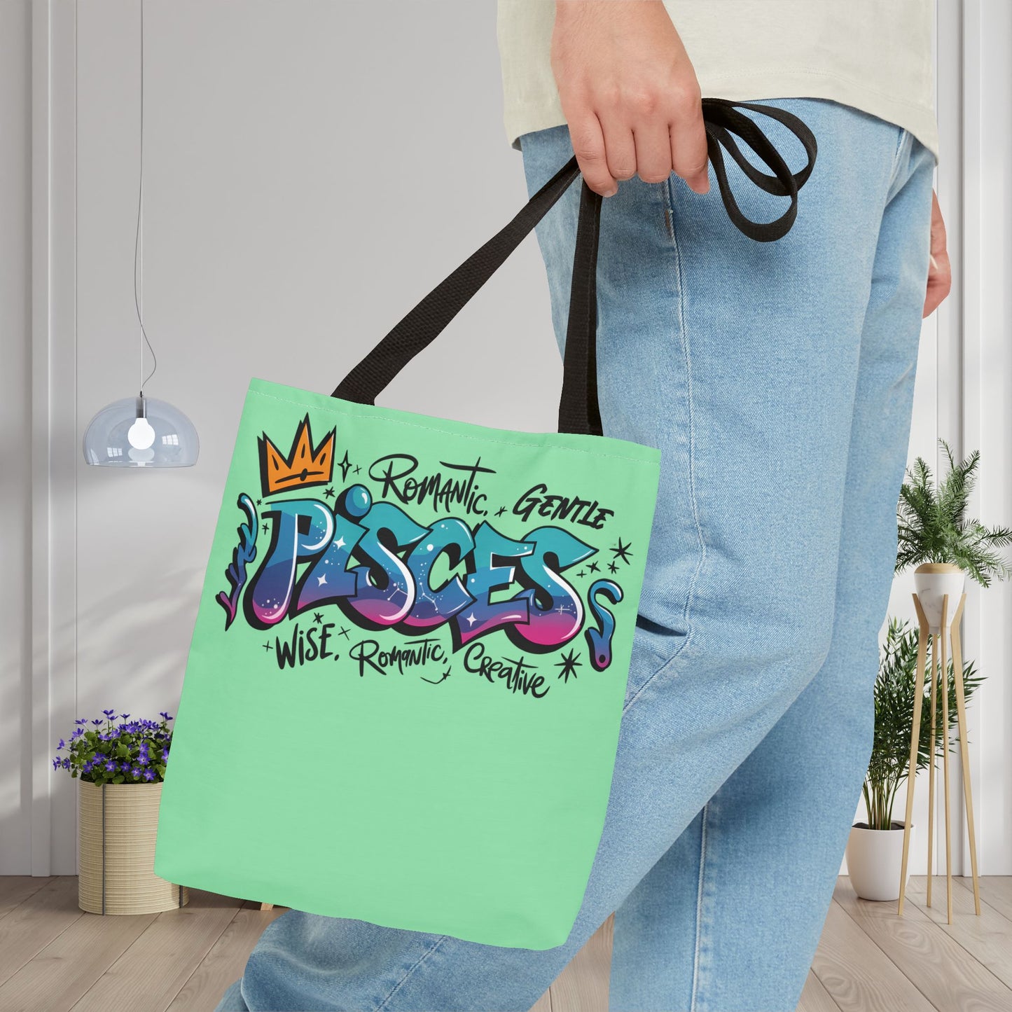 Pisces Street Art Canvas Tote Bag