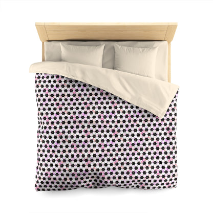 Pink Soccer Fever Microfiber Duvet Cover