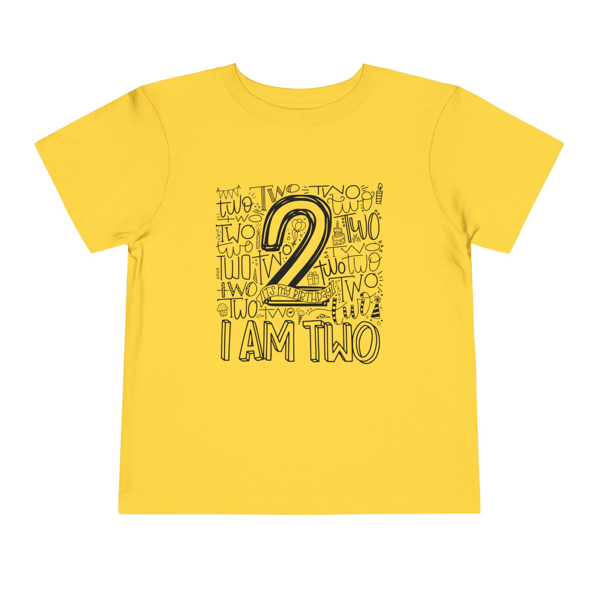 I Am Two Typography Toddler Tee