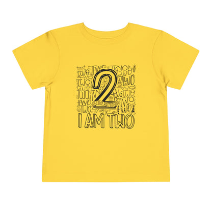 I Am Two Typography Toddler Tee