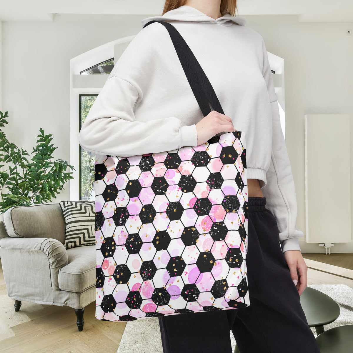 Pink Soccer Fever Canvas Tote Bag