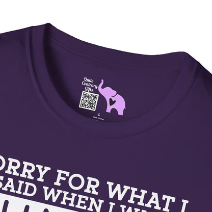 Sorry For What I Said When I Was Hungry Adult T-shirt
