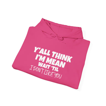 Y'all Think I'm Mean Wait 'Til I Don't Like You Adult Heavy Blend™ Hoodie