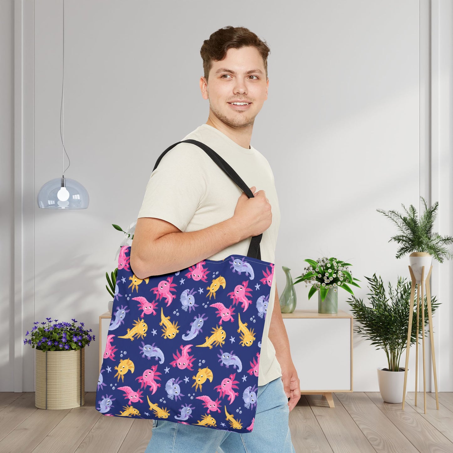 Axolotl Lagoon Canvas Tote Bag