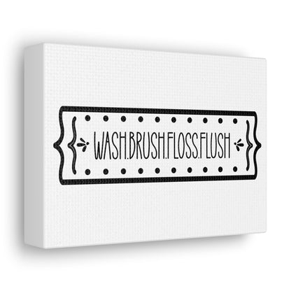 Wash Brush Floss Flush 2 Canvas Horizontal Wraps w/o Frame