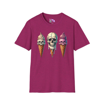 Ice Cream Cone Skull Adult T-shirt