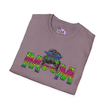 Mom (Colorful Leopard Print) Adult T-shirt
