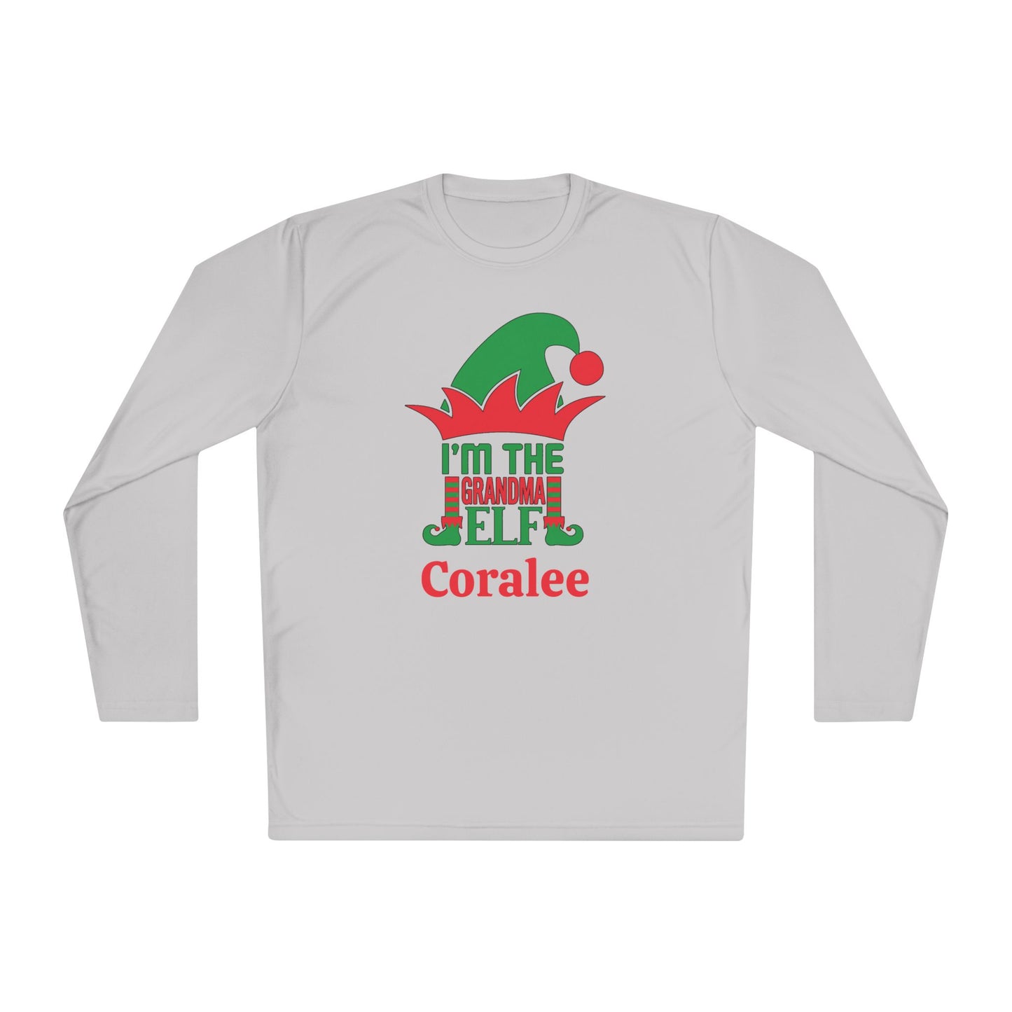 I'm The Grandma Elf Personalized Adult Long Sleeve Tee