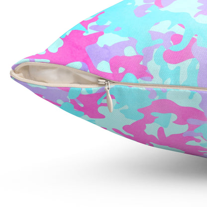 Cotton Candy Camo Throw Pillow