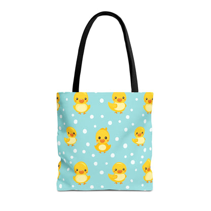 Ducky Dot Parade Canvas Tote Bag