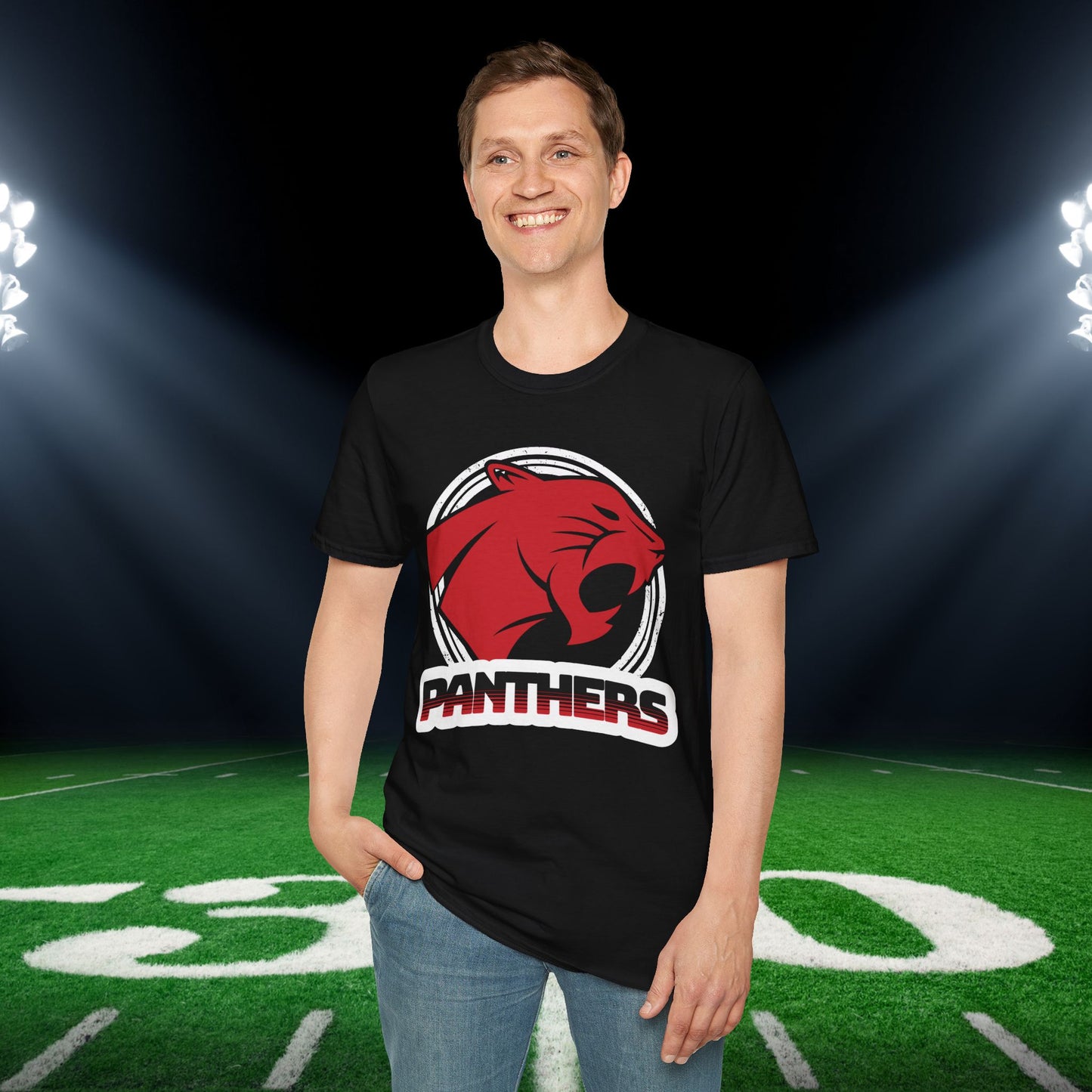 Panthers Circle Adult T-shirt