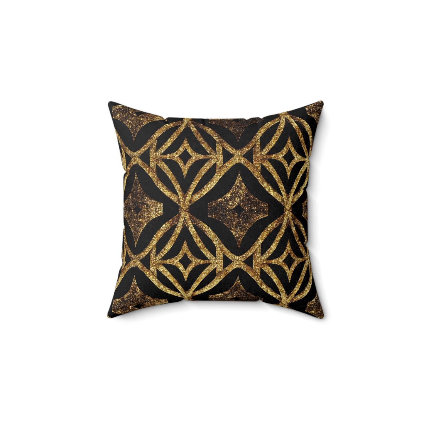 Golden Star Lattice Throw Pillow