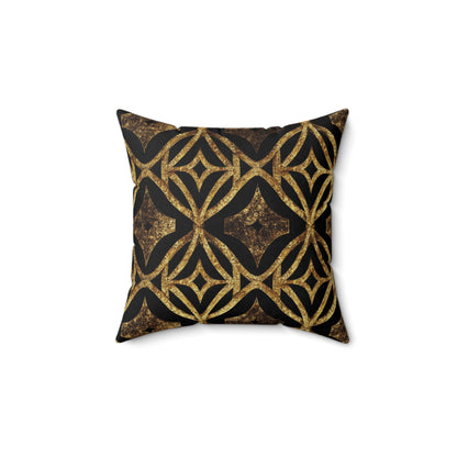 Golden Star Lattice Throw Pillow