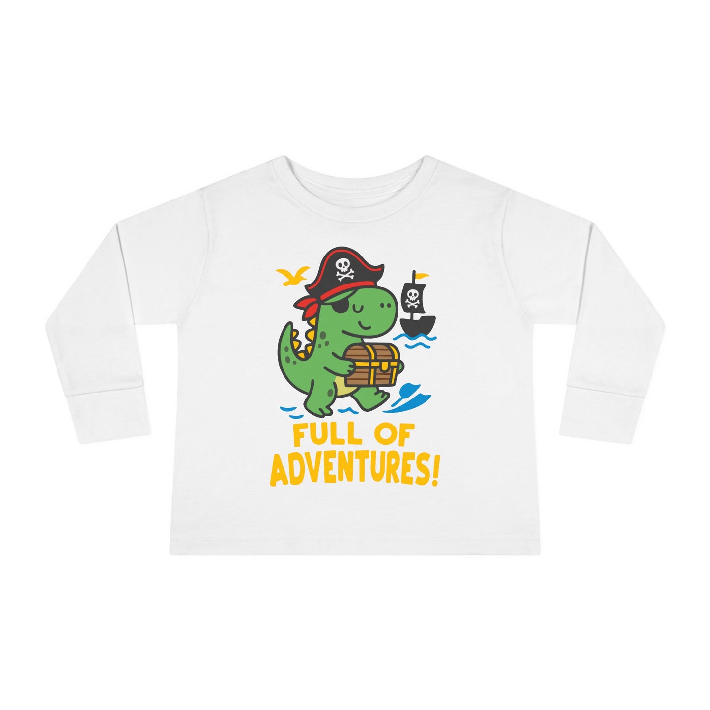 Full of Adventures (Dinosaur Pirate) Toddler Long Sleeve Tee