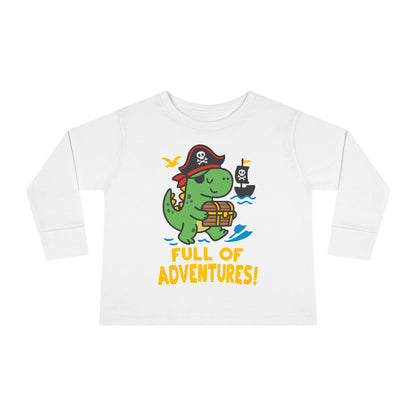 Full of Adventures (Dinosaur Pirate) Toddler Long Sleeve Tee