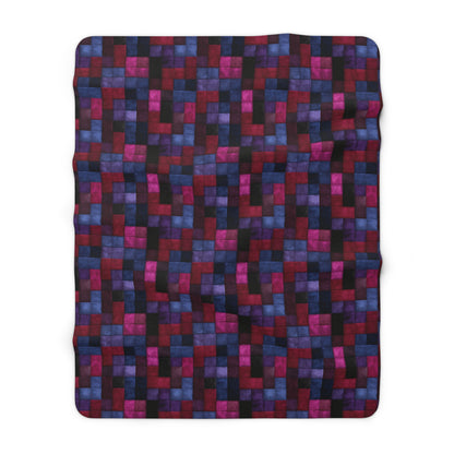 Velvet Mosaic Print Fleece Blanket