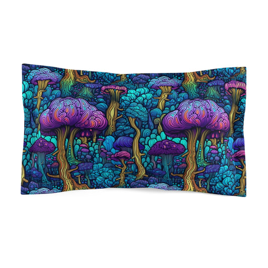 Trippy Purple Mushrooms Microfiber Pillow Sham