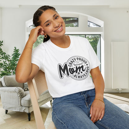 Crazy Proud Always Loud Volleyball Mom Adult T-shirt