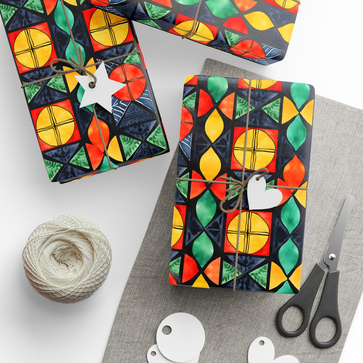 Candlelight Burst Kwanzaa Wrapping Paper
