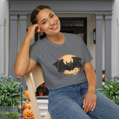 Bat Over Moon Adult T-shirt