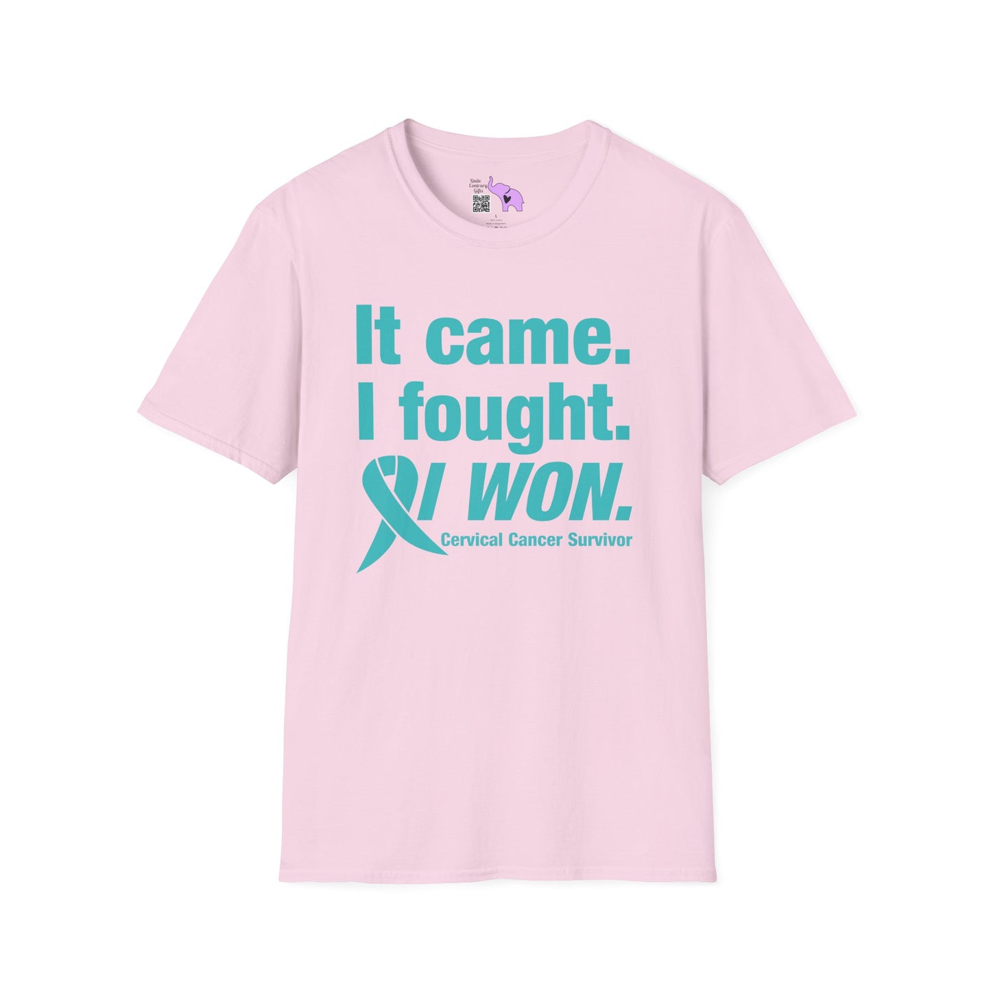 It Came I Fought I Won Cervical Cancer Survivor Adult T-shirt