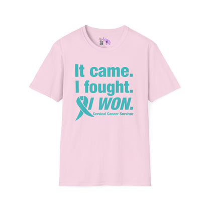 It Came I Fought I Won Cervical Cancer Survivor Adult T-shirt