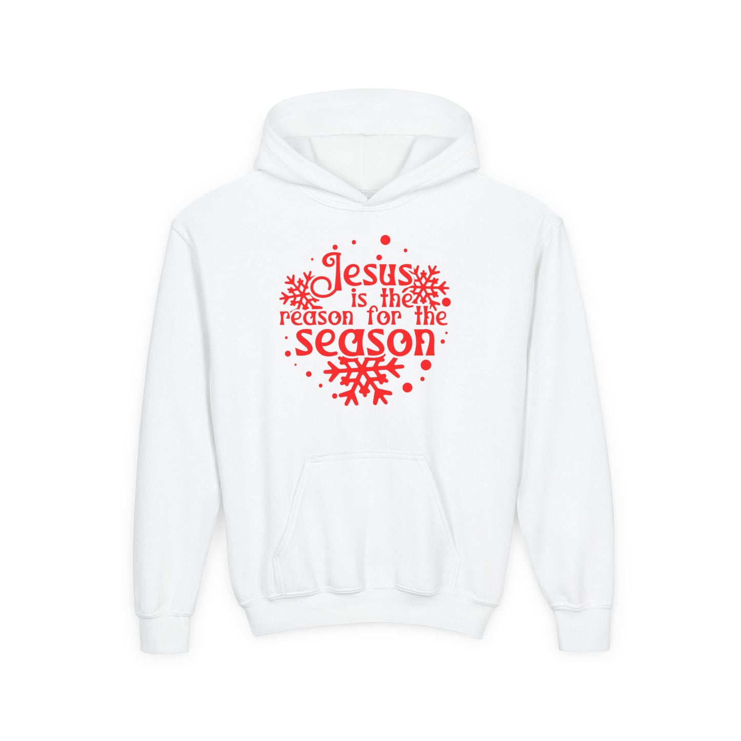 Jesus Is The Reason For The Season Snowflake Youth Hoodie