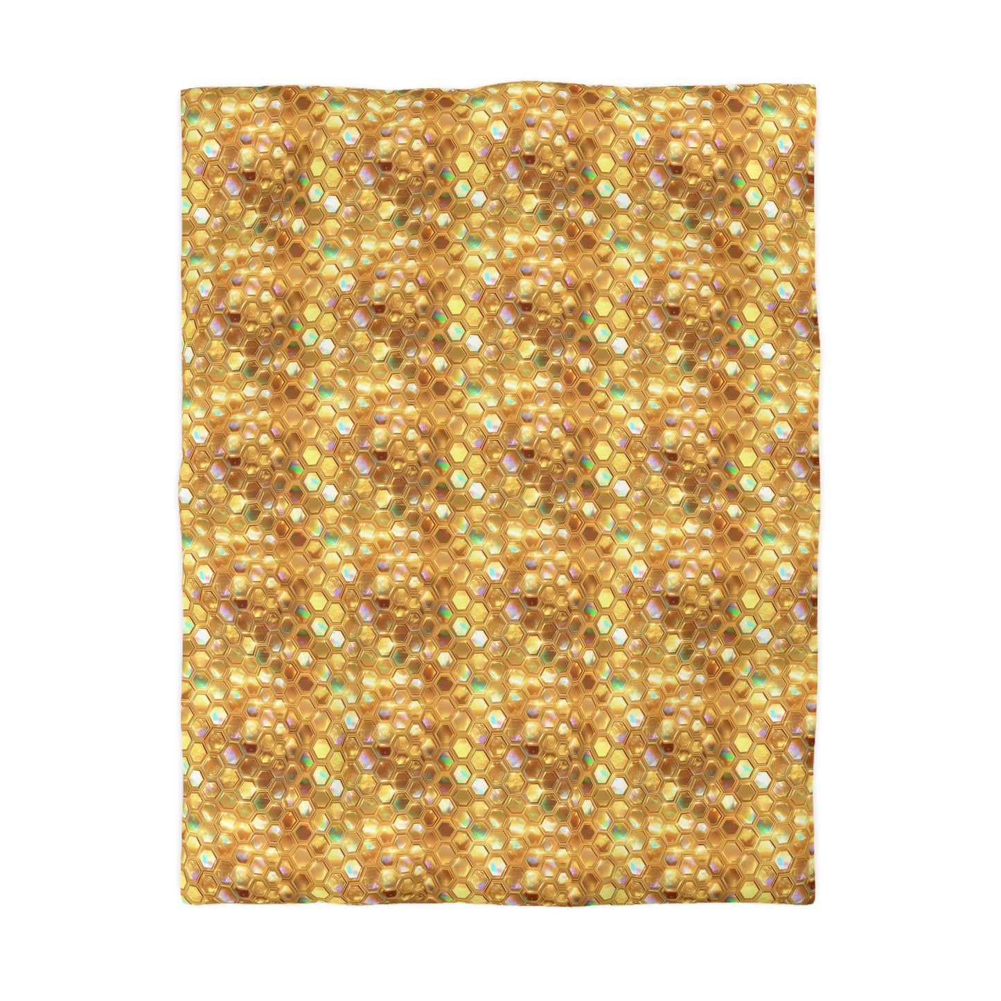 Golden Prism Grid Microfiber Duvet Cover