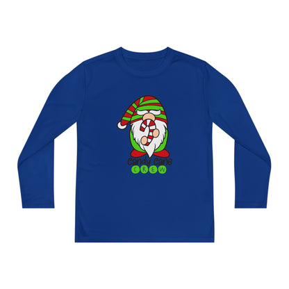 Candy Cane Crew Gnome Youth Long Sleeve Tee