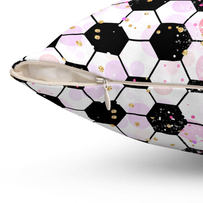 Pink Soccer Fever Throw Pillow