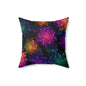 Neon Lotus Blooms Throw Pillow