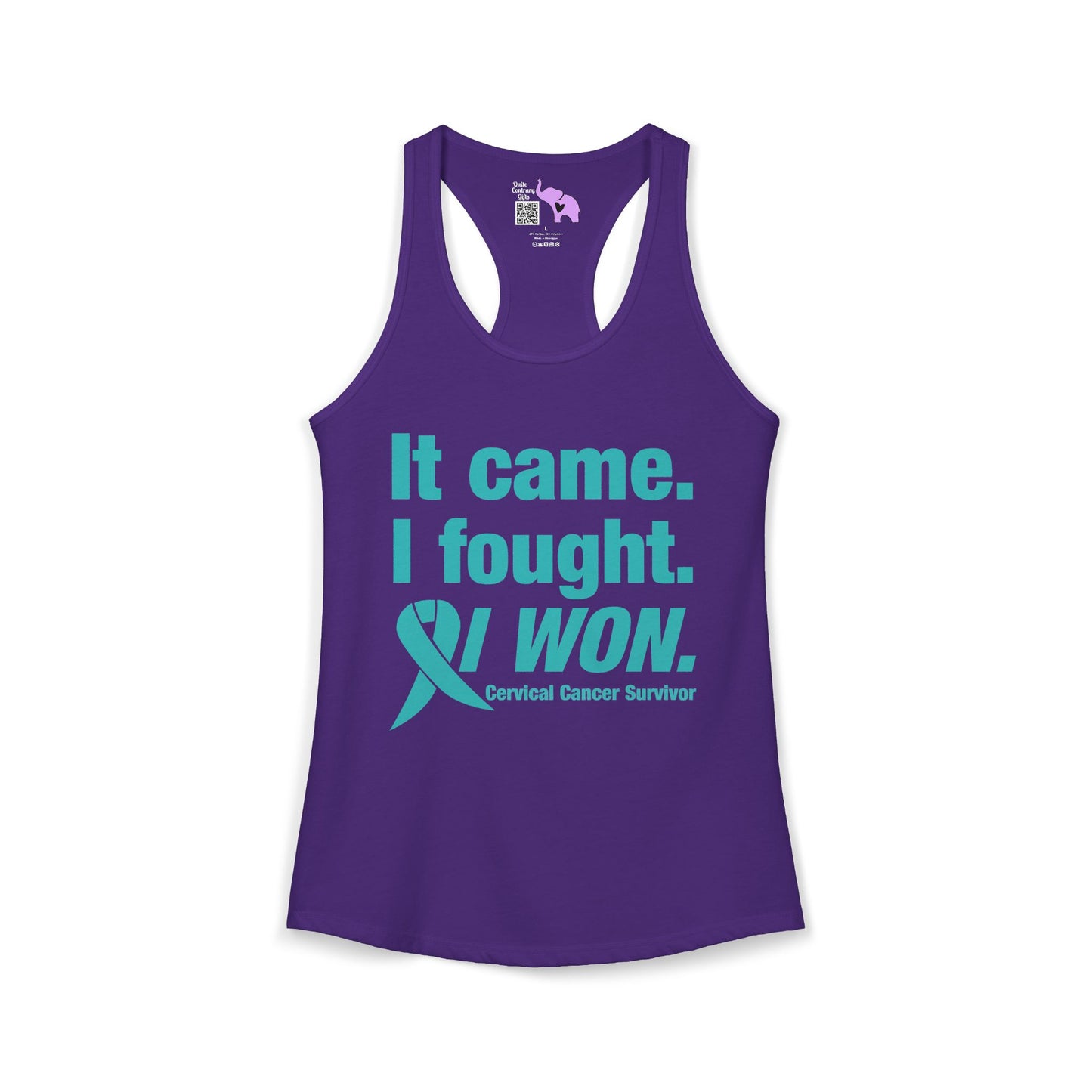 It Came I Fought I Won Cervical Cancer Survivior Women's Ideal Racerback Tank