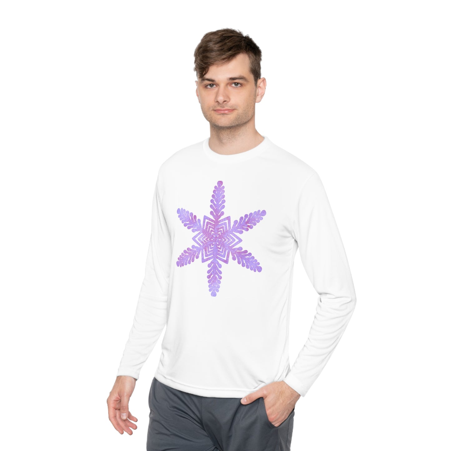 Large Snowflake 2 Adult Long Sleeve Tee