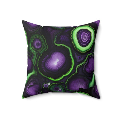 Amethyst & Lime Fracture Throw Pillow