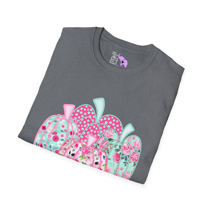 Floral Pumpkins Adult T-shirt