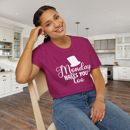 Monday Hates You Too Adult T-shirt