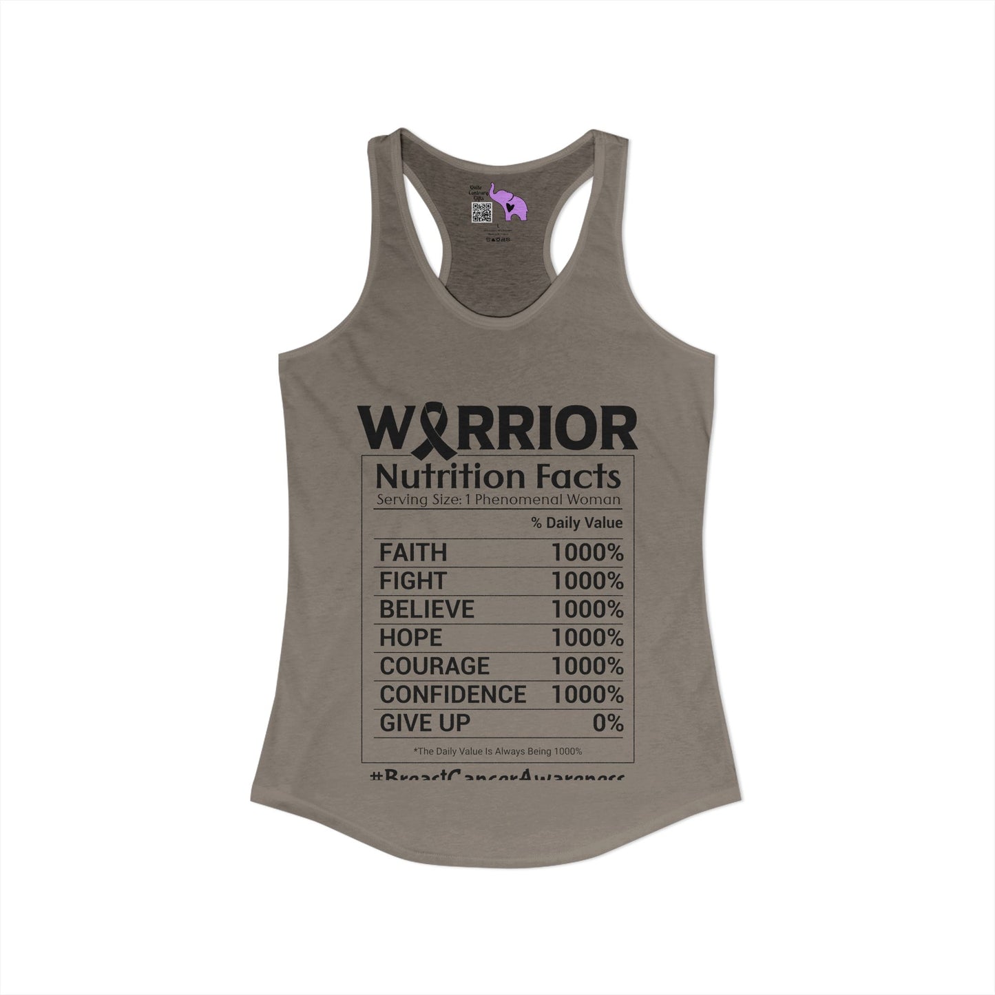 Warrior Nutrition Facts (Cancer) Women's Ideal Racerback Tank